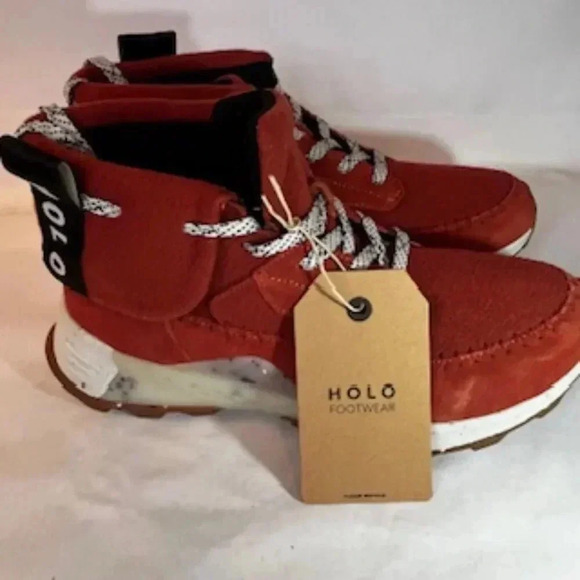 NEW Holo Quorra Red Ecco Suede Fleeced Lined Winter Boots Women’s Sz 11 NWT - Picture 2 of 12